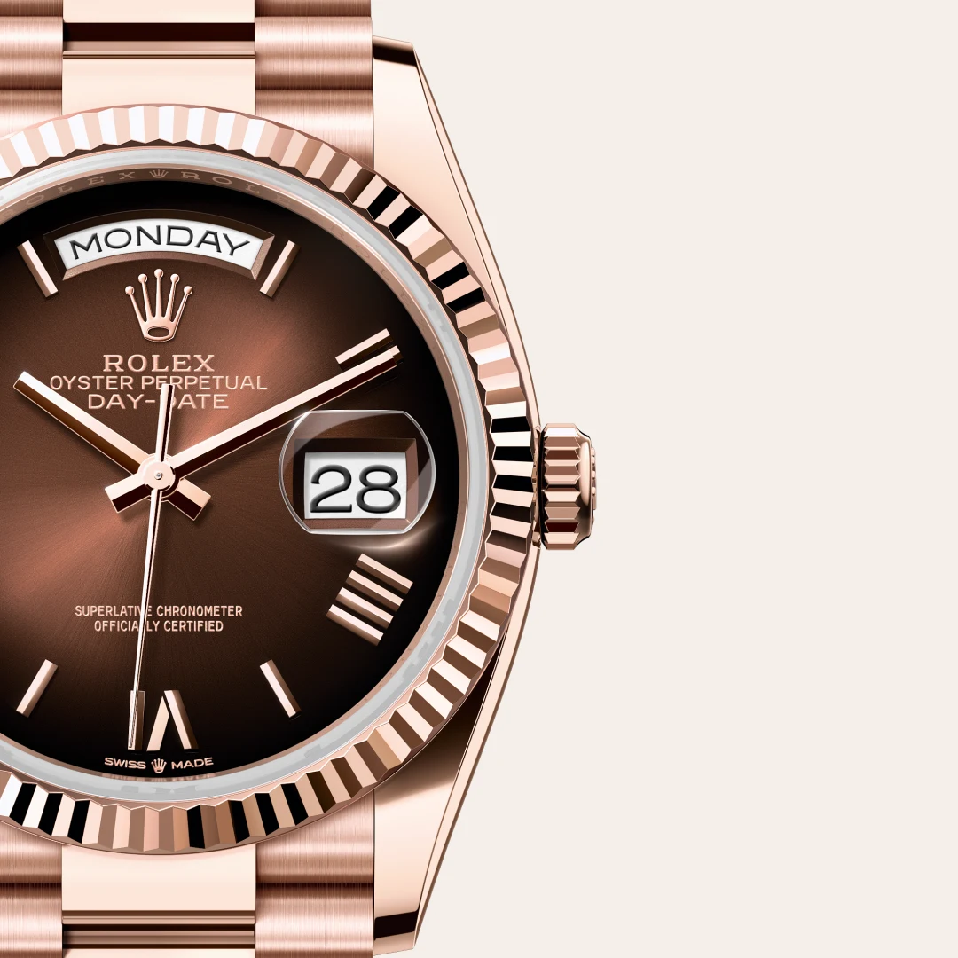 rolex day-date din aur everose de 18 carate, m128235-0075 - Chronolink