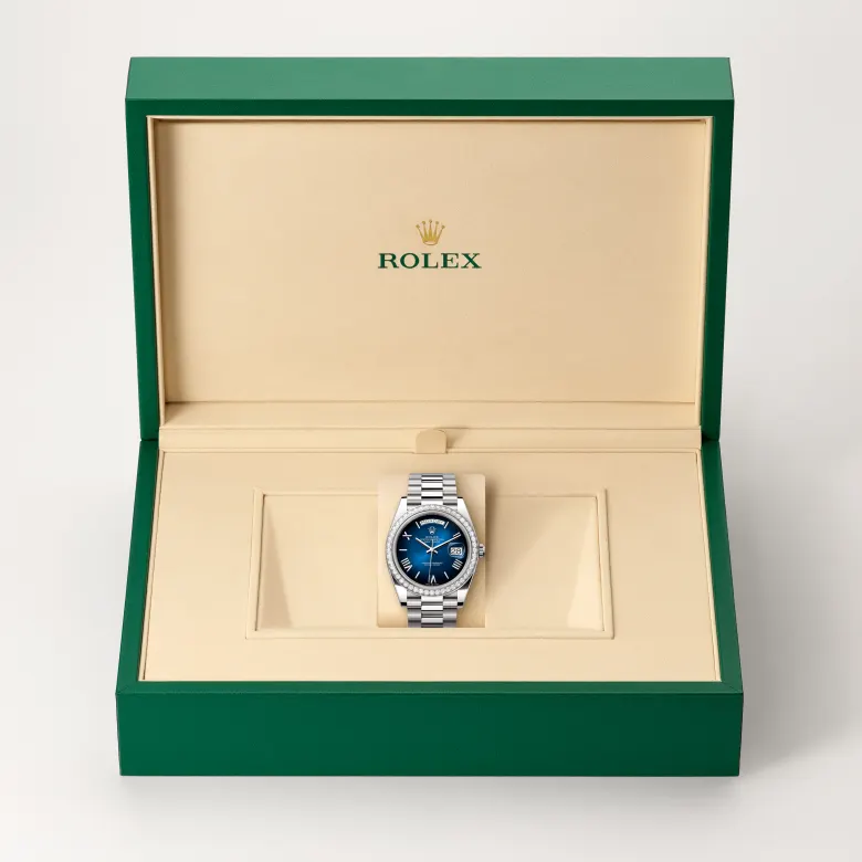 rolex day-date din aur alb de 18 carate, m228349rbr-0045 - Chronolink