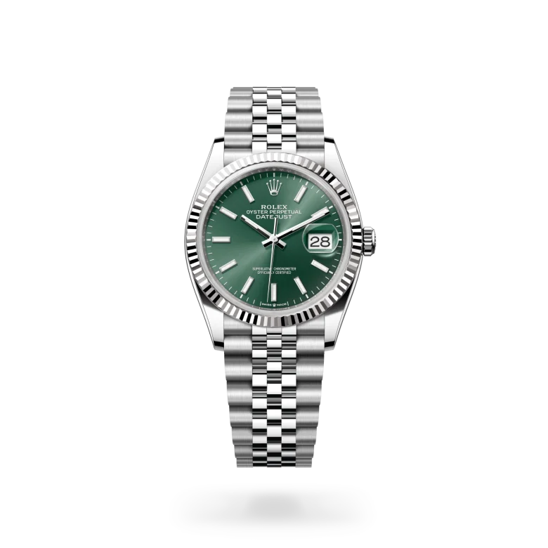 rolex datejust in white rolesor - combination of oystersteel and white gold, m126234-0051 - Chronolink